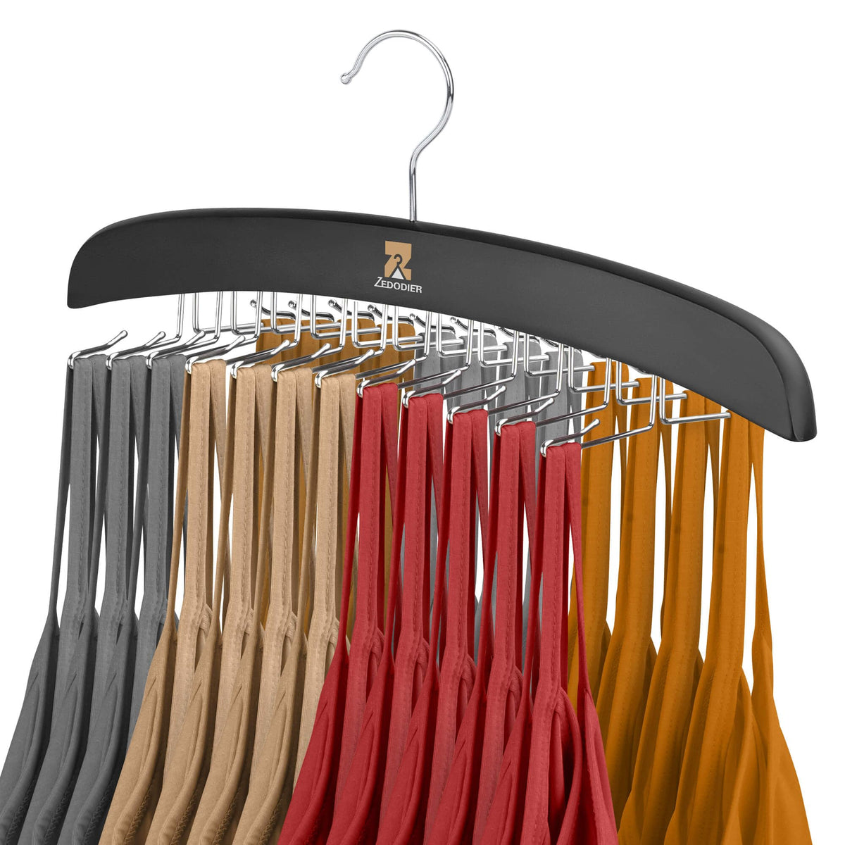 ZEDODIER Tank Top Hangers, 2 Pack Bra Organizer for Closet, 48 Storage Capacity, Non-Slip Hanging Tie Holder Closet Organizers a