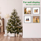 Kinlink Square 14X14 Picture Frames Grey, Solid Wood Frames With Acrylic Plexiglass For Pictures 8X8 With Mat Wall Mounting Disp