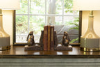 Creative Co-Op Decorative Rustic Resin Rabbit On Book Bookends, Bronze, Set Of 2