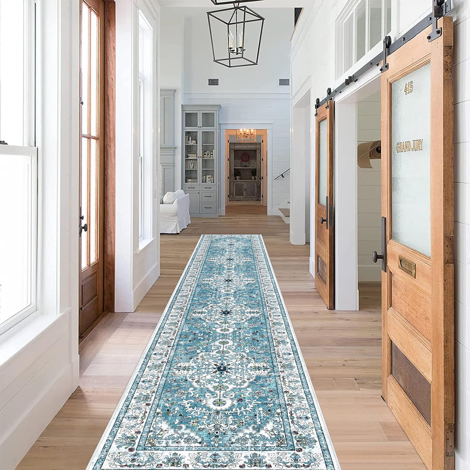UArtlines Boho Hallway Runner Rug 2x12 Vintage Farmhouse Laundry Rug Runner Accent Area Rug Carpet Non Slip Washable Kitchen 
