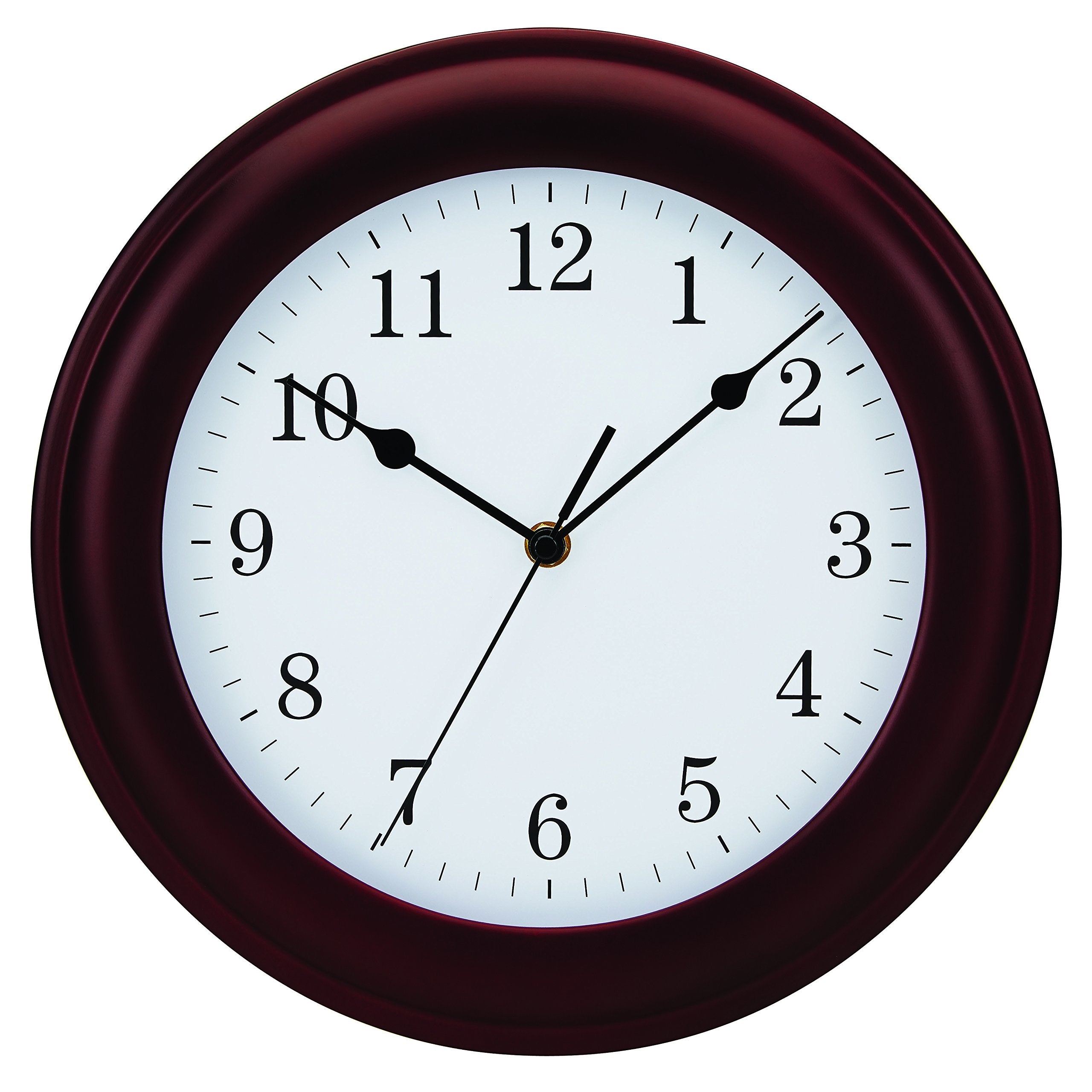Tempus Traditional Wood Wall Clock, 12", Mahogany