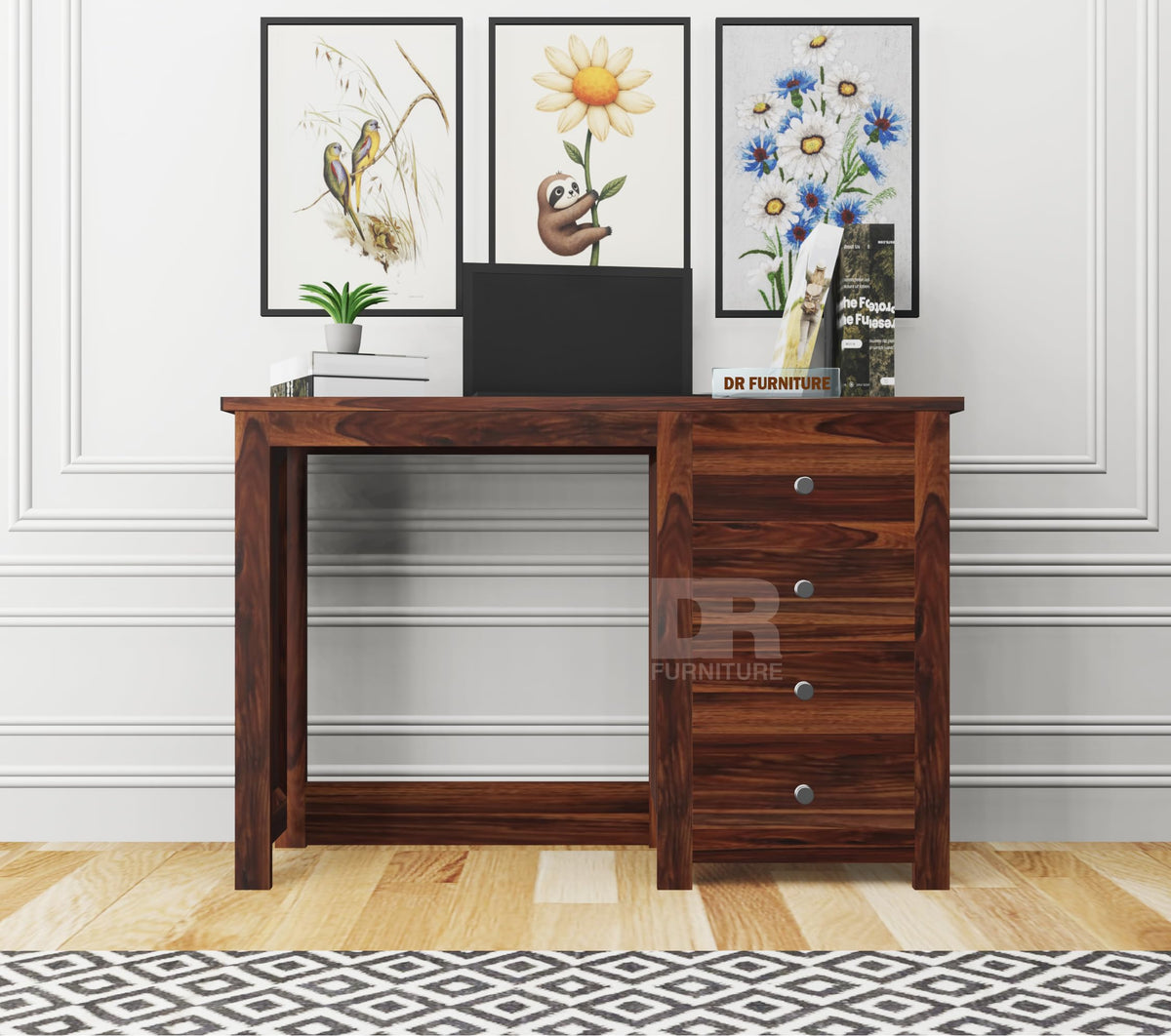 Dr Furniture Wooden Study Table For Students | Laptop Table For Home Office Work Table | Wooden Study Desk Table For Adults | St