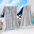 Great Bay Home 100% Cotton Beach Towels | 2 Pack of 30 x 60 Grey Pool Towels for Adults and Kids | Absorbent & Quick Dry Towels 
