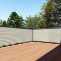 Tang 3' X 219' Beige White Stripe Balcony Privacy Screen Fence 200Gsm Deck Fence Outdoor Privacy Cover Weather Resistant For Pat