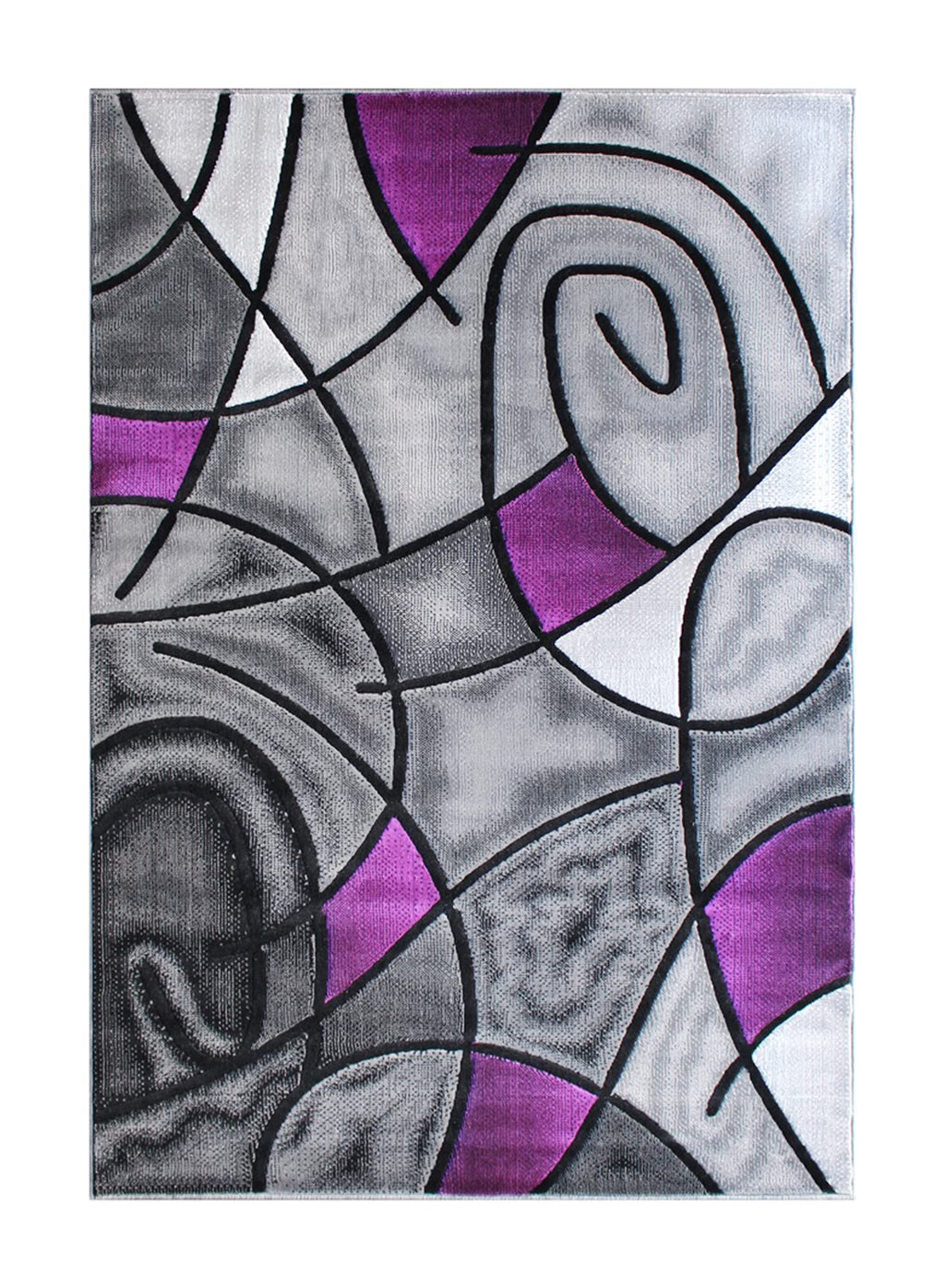 Flash Furniture Jubilee Collection Abstract Area Rug - Colorfast Purple Olefin Rug - 8' X 10' Area Rug - Jute Backing - Living Room, Bedroom, & Family Room