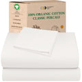California Design Den Twin Bed Sheets Set - Soft 100% Organic Sheets with Deep Pockets, Crisp Cotton Percale, Breathable and Dur