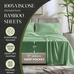 Decolure 100% Organic Viscose Derived From Bamboo Sheets Full Size 4Pcs - Ultra Soft & Luxuriously Cooling, 17'' Deep Pocket, Do