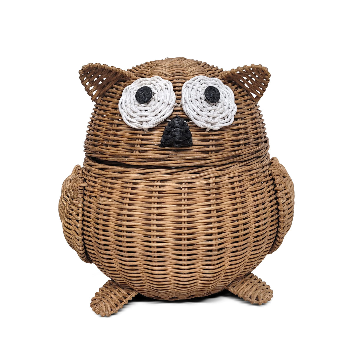 G6 COLLECTION Owl Rattan Storage Basket With Lid Decorative Home Decor Hand Woven Shelf Organizer Cute Handmade Handcrafted Gift