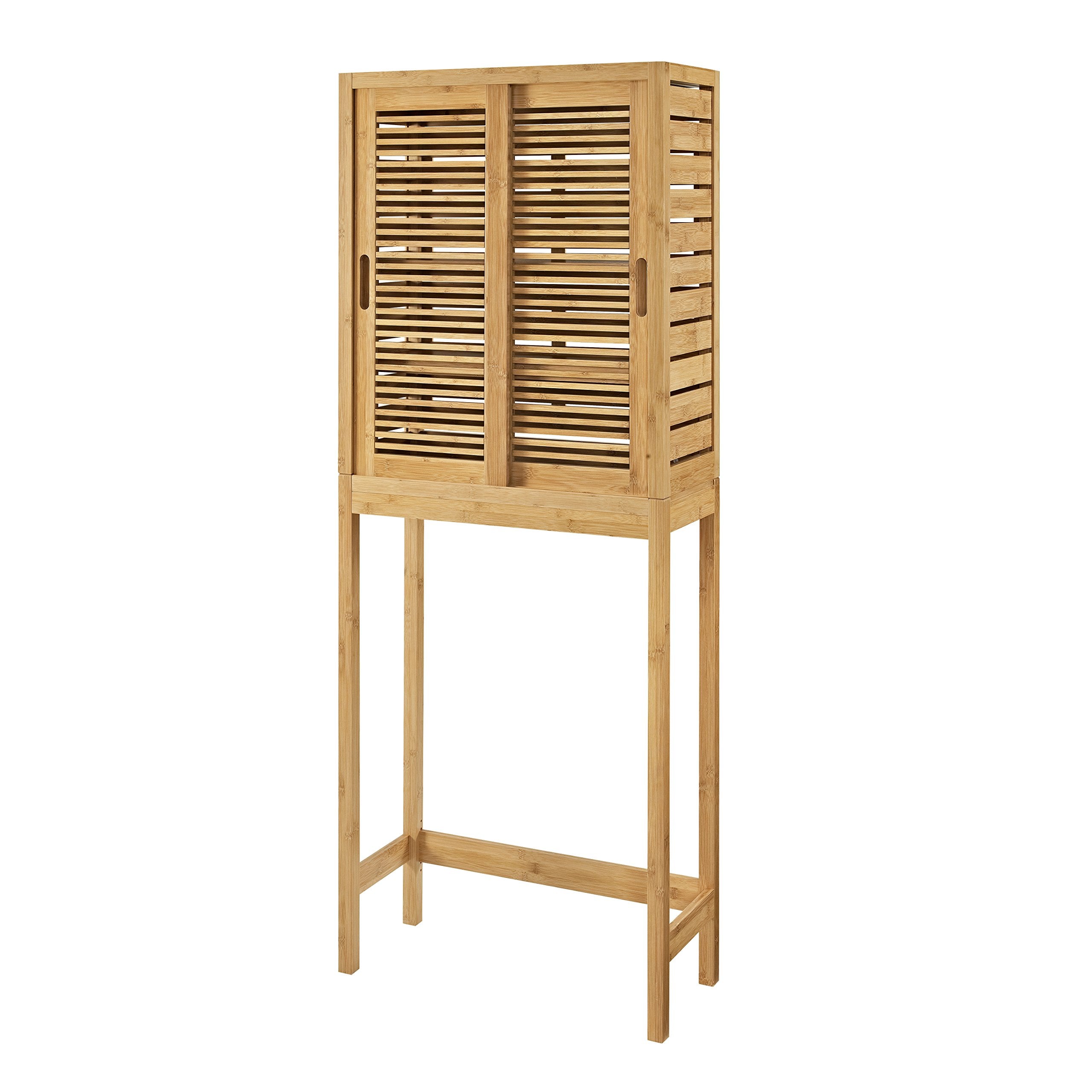 Linon Bracken Bamboo Spacesaver in Natural Brown