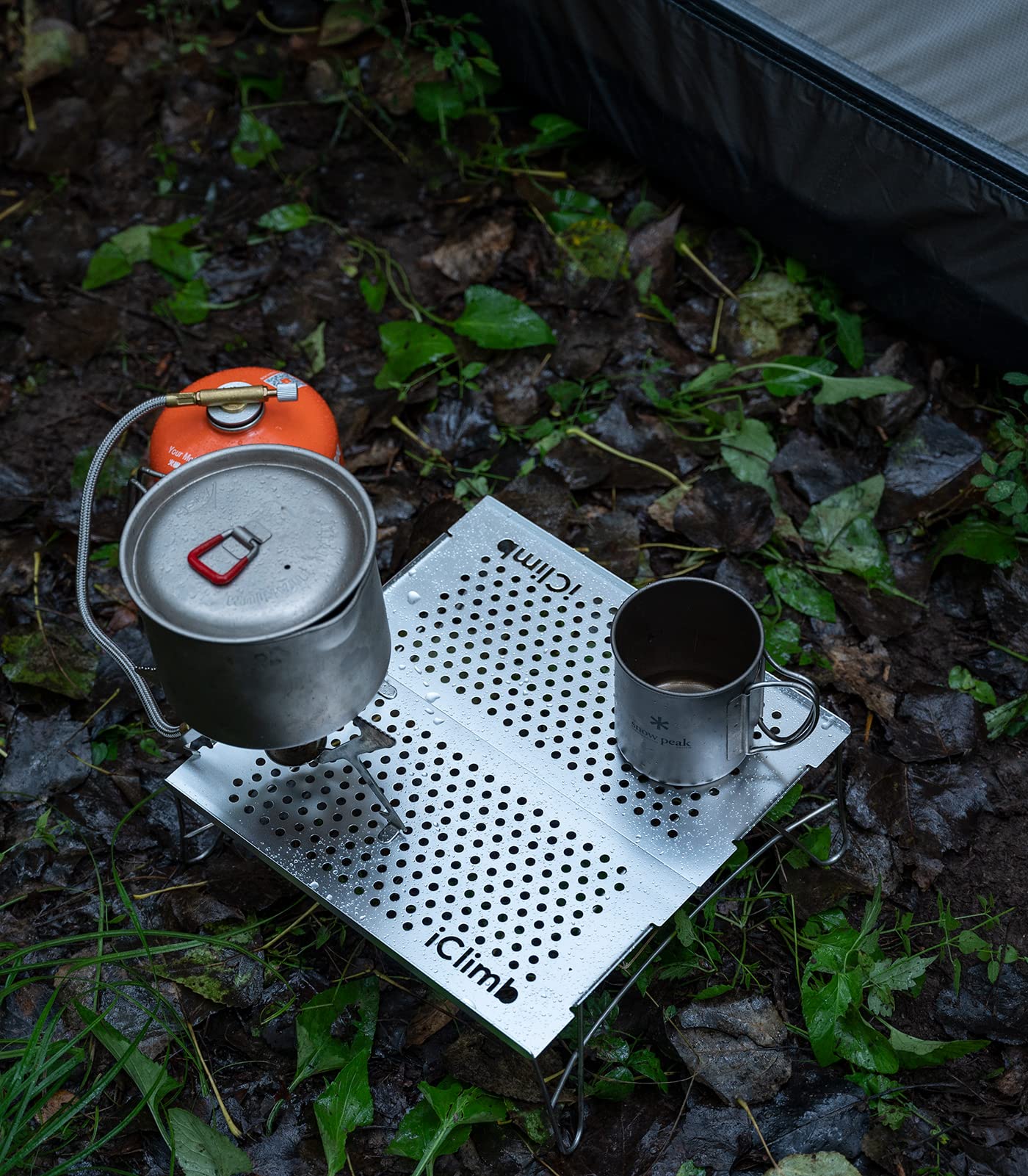 iClimb Mini Folding Camping Table Aluminum Silver