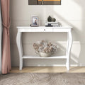 Choochoo Narrow Console Table With Drawer, Chic Accent Sofa Table, Entryway Table, White