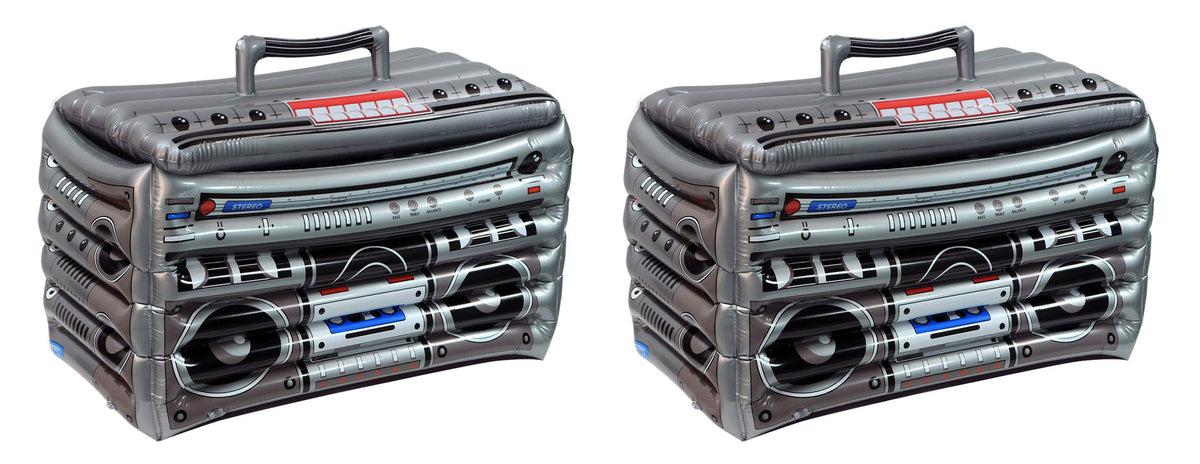 Beistle Inflatable Boom Box Coolers, 2 Pack, 16    x 24   , Each Holds Approx. 48 12 oz. Cans - 80's Party Decorations, Inflatab