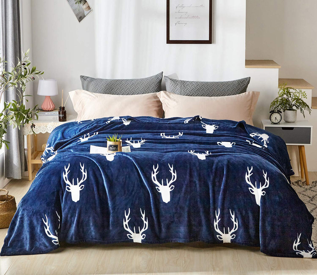 Dakang Plush Blanket Queen Size(90' X 90'), Flannel Fleece Blanket, Soft Microfiber Cozy Lightweight Solid Color Bed Couch Bla