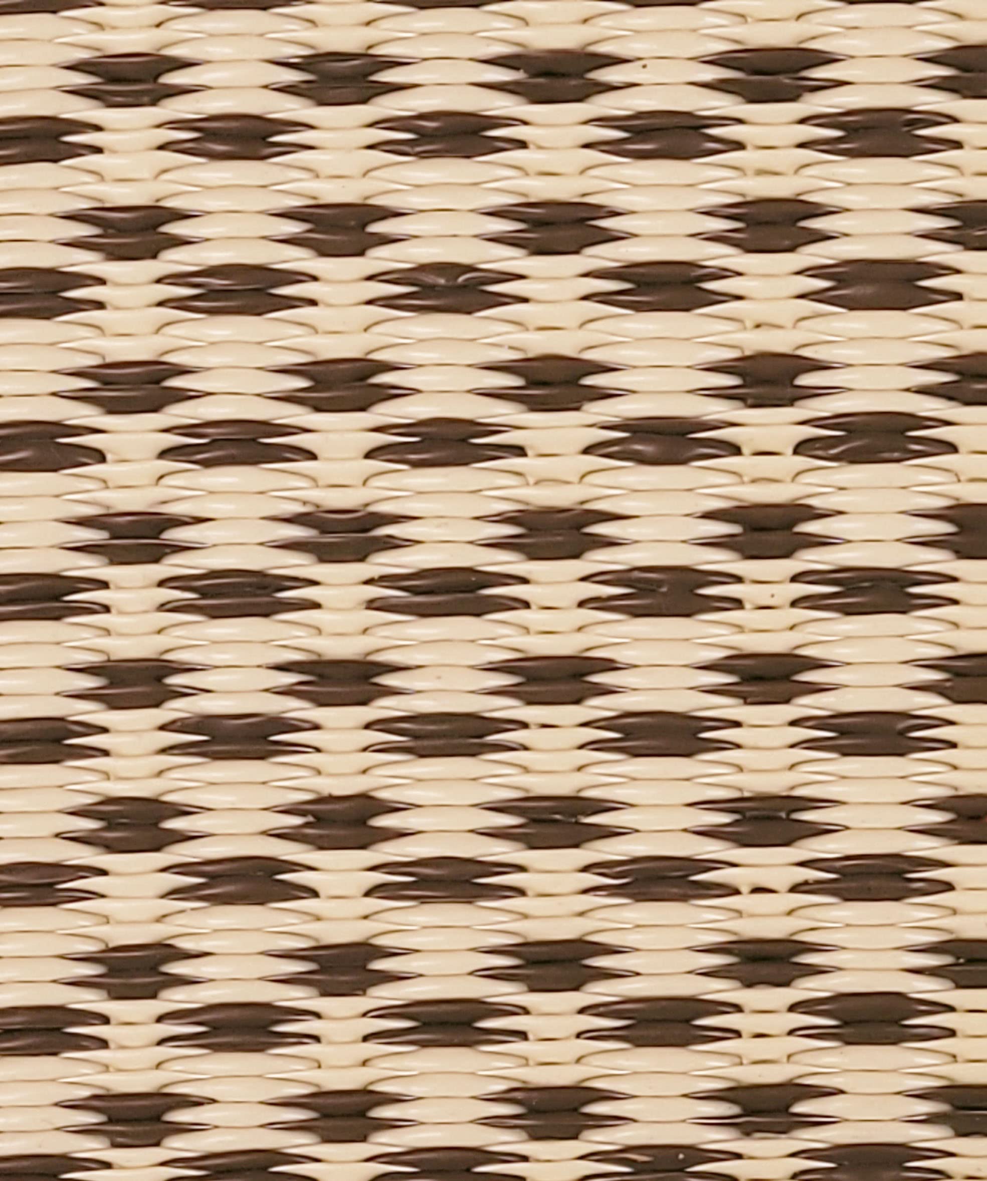 Mad Mats Geometric Outdoor Rug, Reversible Plastic Mat (6' X 9', Basic - Cream/Brown)