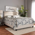 Baxton Studio Ansa Modern and Contemporary Beige Fabric Upholstered Full Size Bed