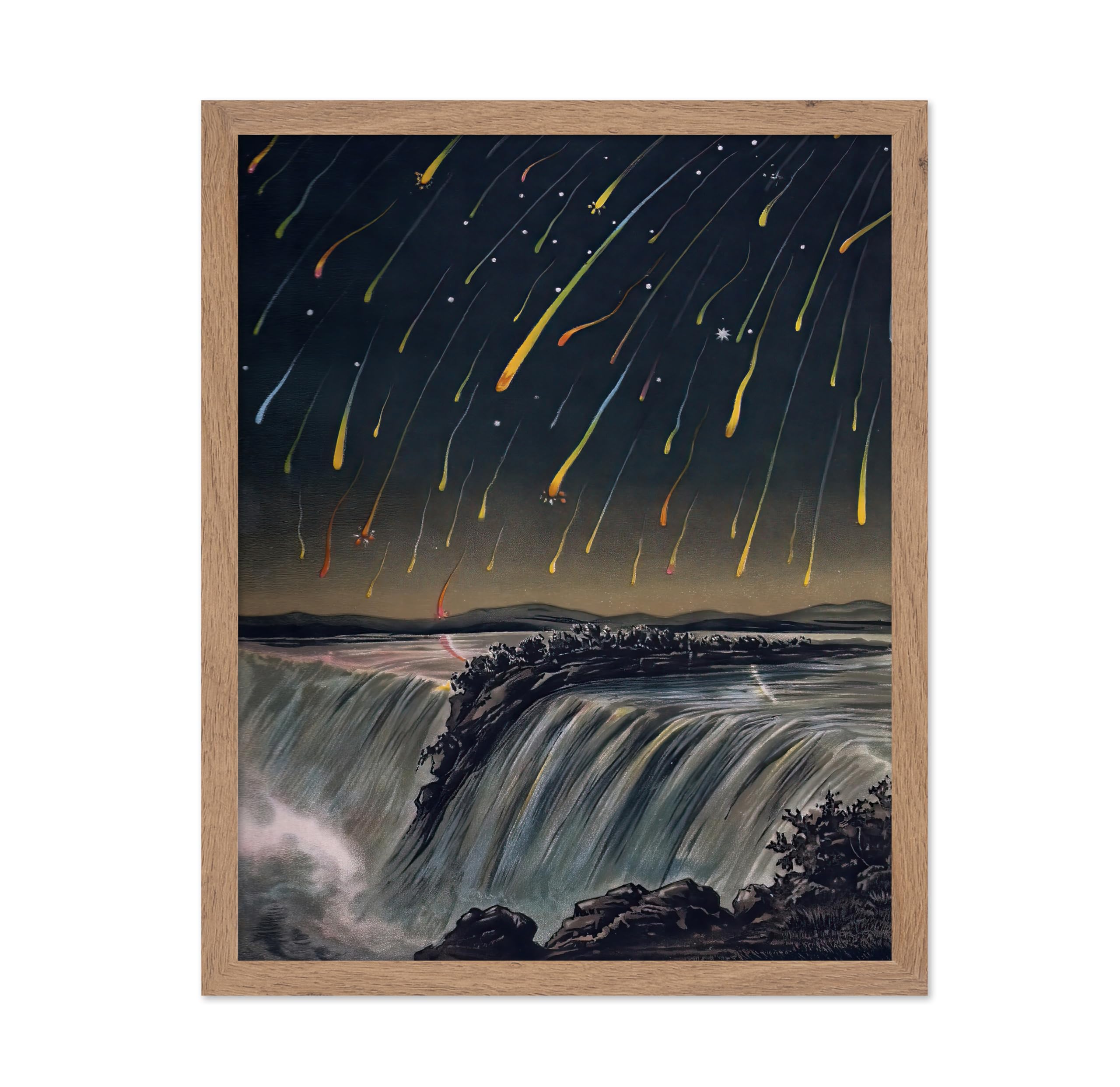Poster Master Meteor Shower Poster - Astronomy Print - Meteor Art - Night Sky Art - Nature Art - Waterfalls Art - Shooting Stars