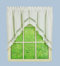 Todays Curtain Hellina Tapework Window Swag, 38-Inch, White