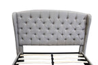 Best Master Furniture Yvette Upholstered Tufted With Wingback Platform Bed Queen, Grey