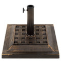 Best Choice Products 26lb Outdoor Patio Umbrella Stand Heavy-Duty Steel Square Umbrella Base w/Bronze Finish, Decorative Basket 