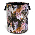 Cat Kitten Face Laundry Basket Foldable Oxford Cloth Hamper 18.9x16.5 Inch