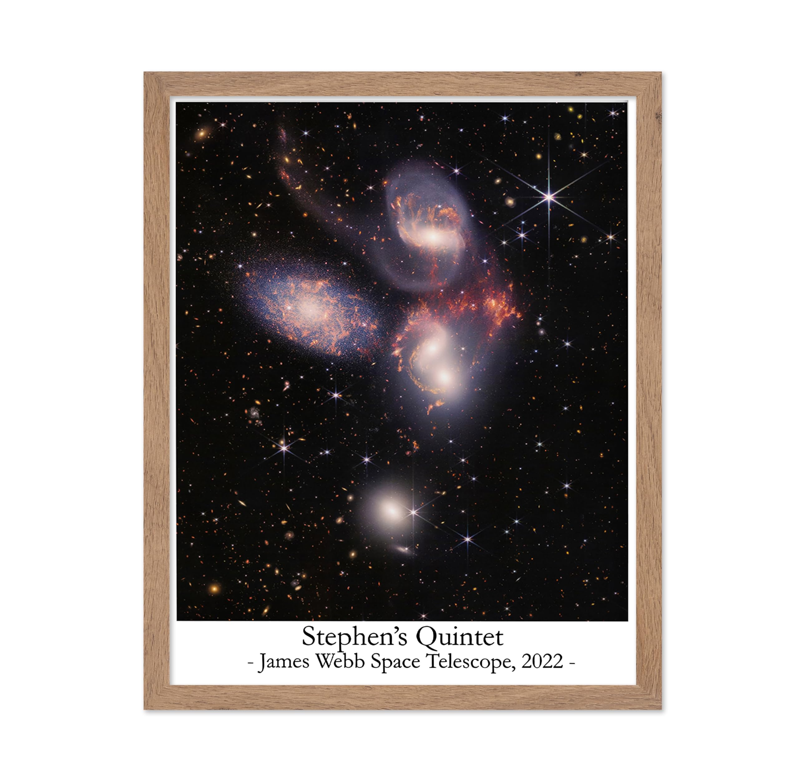 Poster Master Stephens Quintet Poster - James Webb Space Telescope Print - Space & NASA Art - Gift for Astronomers, Outer Space