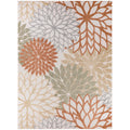 Nourison Aloha Indoor-Outdoor Ivory Multicolor 7'10' X 10'6' Area Rug, Easy Cleaning, Non Shedding, Bed Room, Living Room, Din