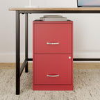 Lorell 2-Drawer File Cabinet, 14.2" X 18" X 24.5", Red