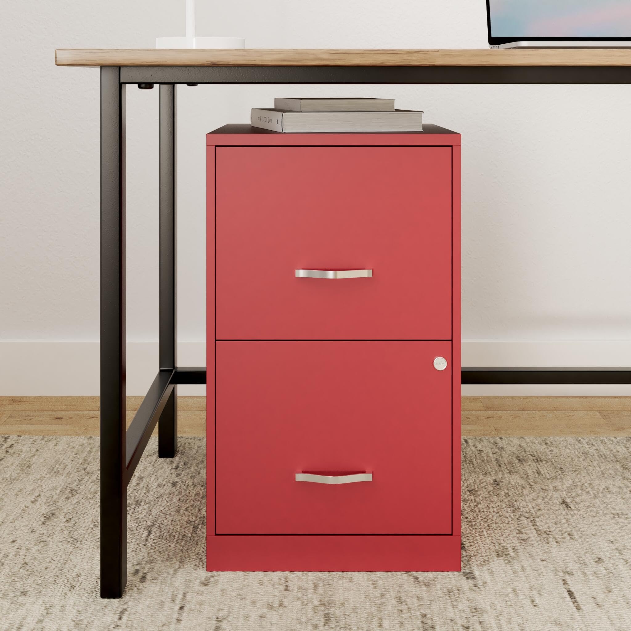 Lorell 2-Drawer File Cabinet, 14.2" X 18" X 24.5", Red