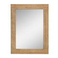 Stonebriar 24 x 18 Rectangle Natural Wood Frame Wall Mirror with Attached Hanging Brackets, Decorative Country Rustic Decor for 