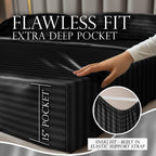 Decolure Striped Satin Sheets Full Set 6Pc - Luxurious Silk Touch Satin Sheets Full - All-Season Silky Soft Full Size Bed Sheets