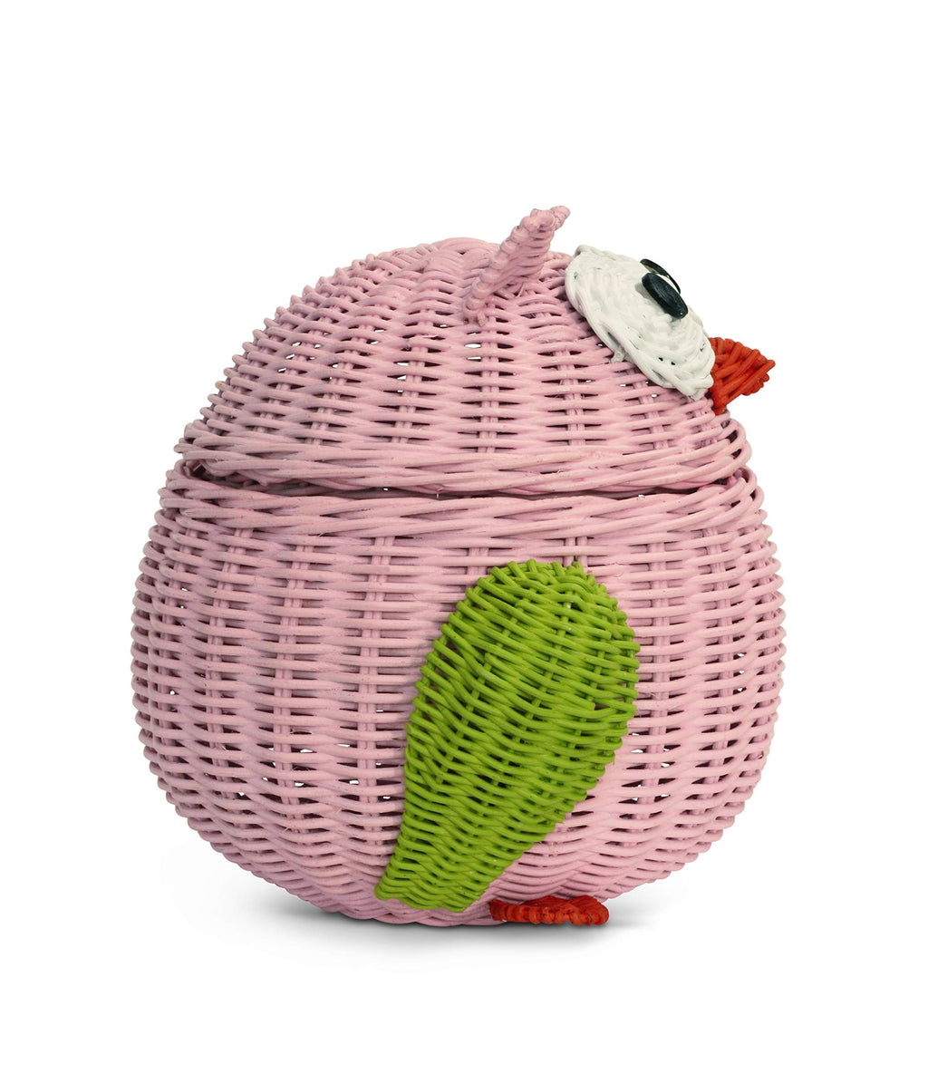 G6 Collection Owl Rattan Storage Basket With Lid Decorative Bin Home Decor Hand Woven Shelf Organizer Cute Handmade Handcrafted