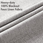 Miulee Linen Texture Curtains For Bedroom Solid 100% Blackout Thermal Insulated Greyish White Curtains Grommet Room Darkening Curtains/Draperies For Living Room Nursery 52X96 Inch (2 Panels)
