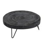 Creative Co-Op Decorative Paulownia Wood Pedestal, Black, 11''