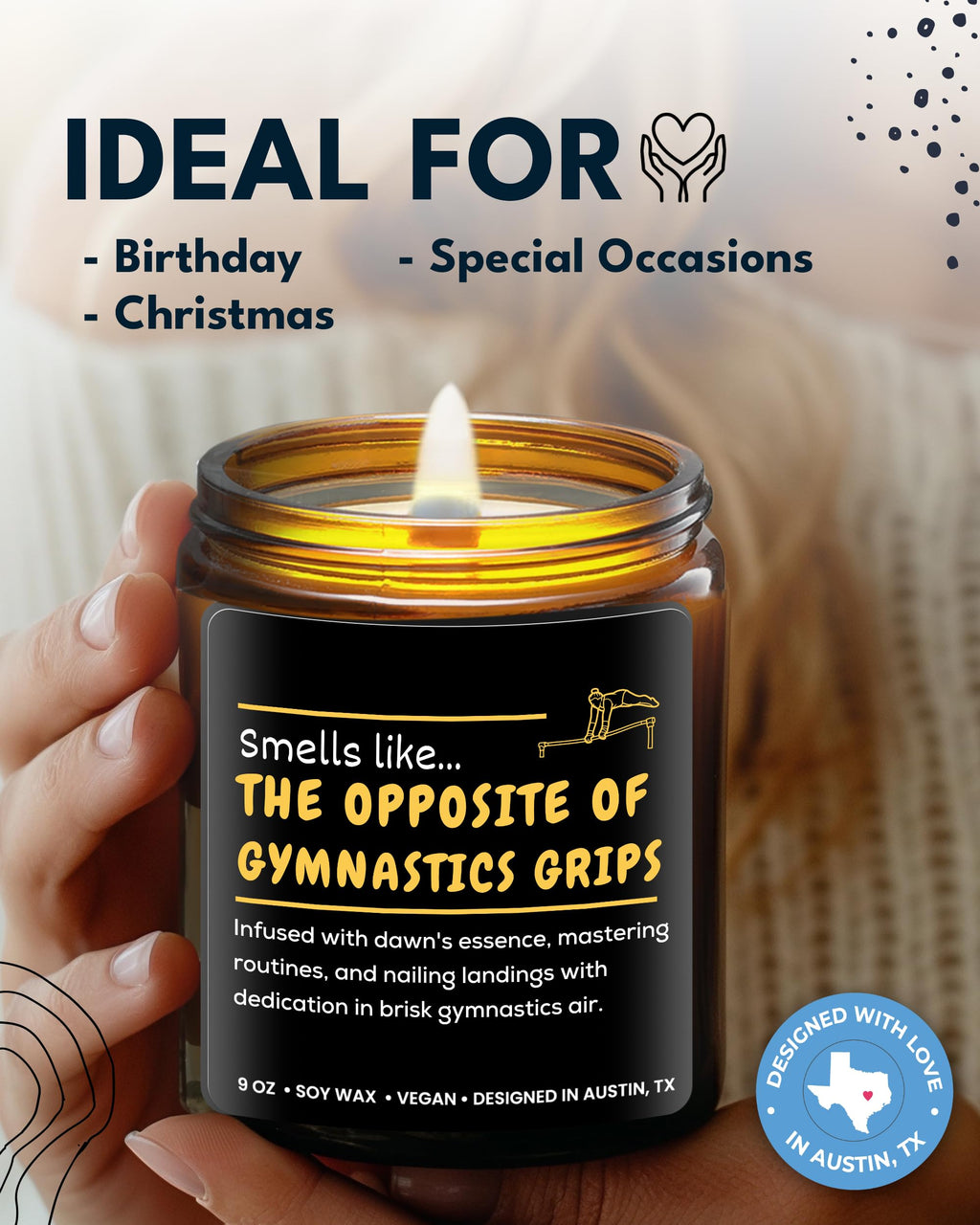 Funny Gymnastics Candle, Gymnastic Gifts, Gymnast Gift Ideas For Boys And Girls, Gymnastics Coach Gifts For Women, Gymnast Gifts