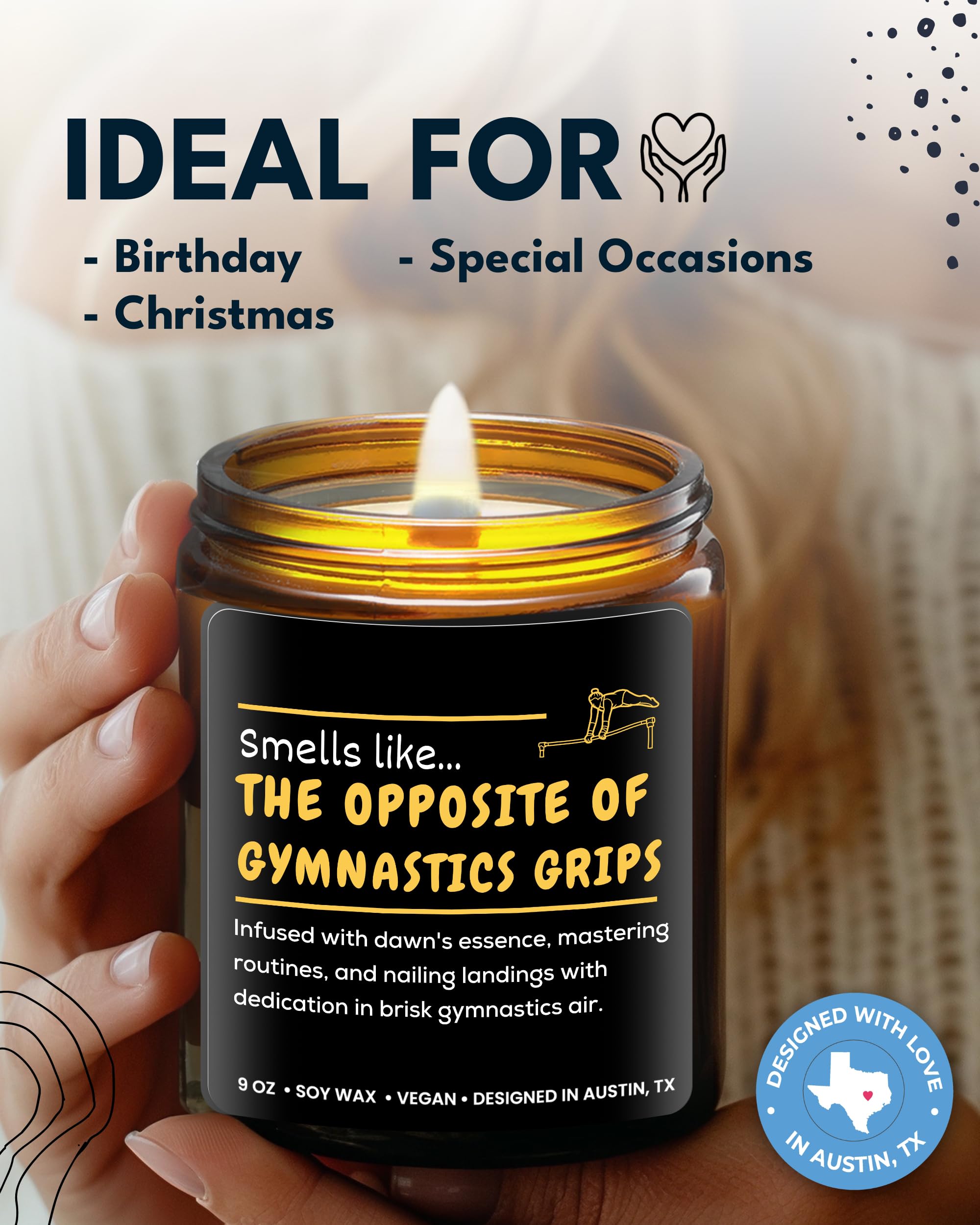 Funny Gymnastics Candle, Gymnastic Gifts, Gymnast Gift Ideas For Boys And Girls, Gymnastics Coach Gifts For Women, Gymnast Gifts