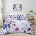 Floral Quilt Set Queen 3 Pieces Light Blue Floral Quilt Coverlet Set Soft Microfiber Lightweight Light Blue Quilted Bedspread fo