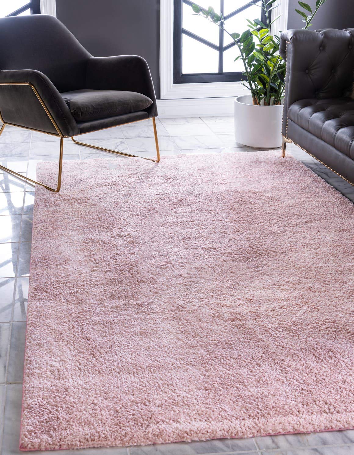 Unique Loom Solo Collection Area Rug - Calabasas (5 3 x 7 7 Rectangle, Pink)
