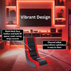 The Crew Furniture Classic Video Rocker Gaming Chair, Kids/Teens, PU Faux Leather & Mesh, Black/Red, Model 512060