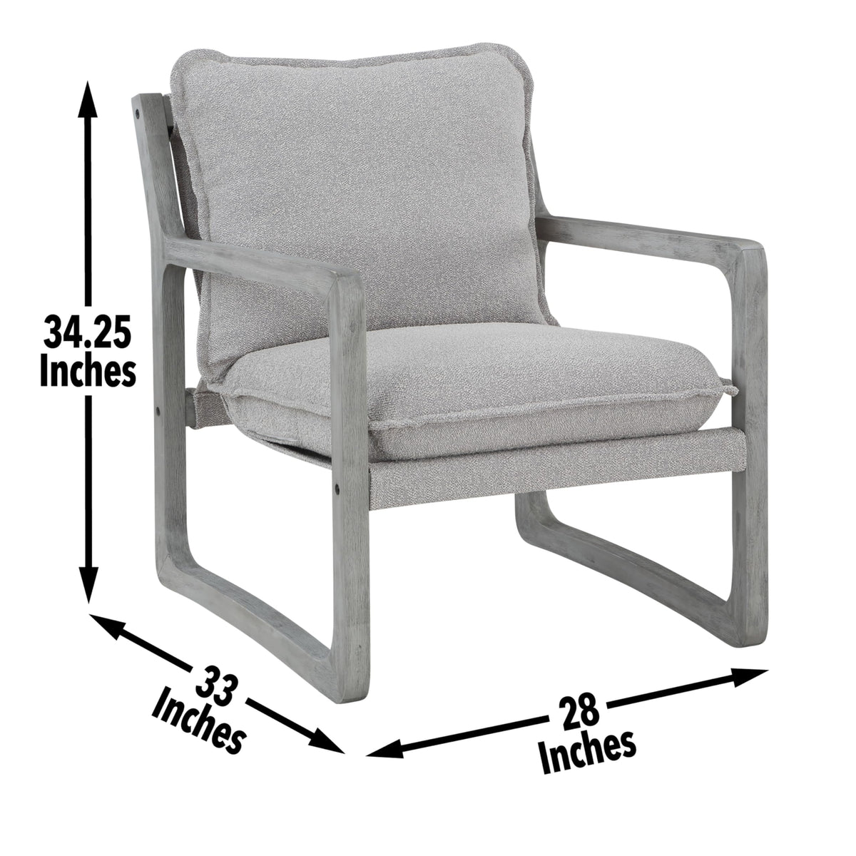 Steve Silver Company Kai Accent Chair, Gray, Rustic, Solid Asian And Birch Hardwoods, Set Of 2 Chairs