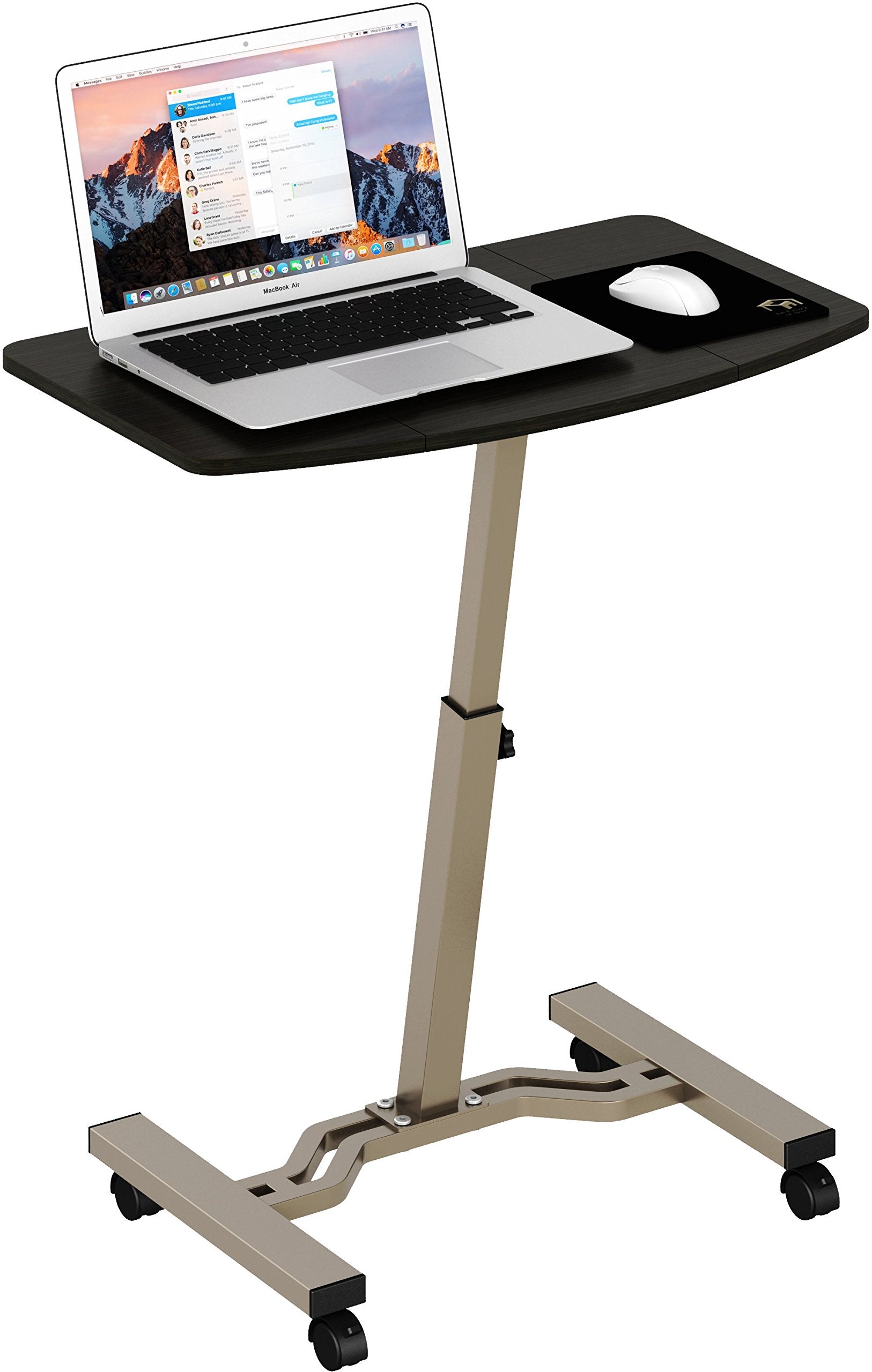 Le Crozz Height Adjustable Mobile Laptop Stand Desk Rolling Cart, Height Adjustable from 28 to 33