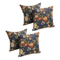 Blazing Needles Square Printed Throw Pillow, 17", Royal Bloom 4 Count