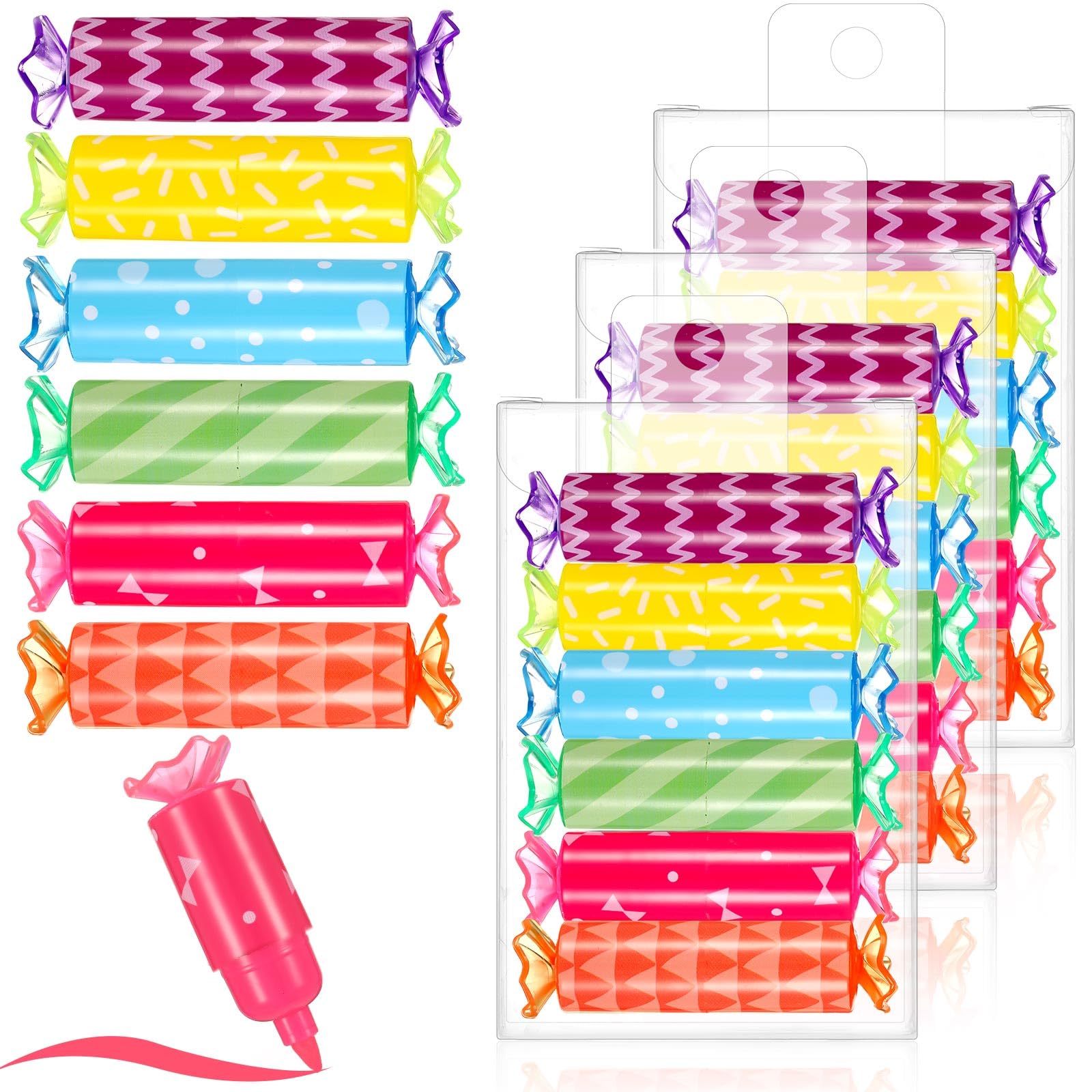 Sabary 48 Pieces Back To School Mini Highlighter Bulk Candy Highlighter For Kids Student Cute Chisel Tip Marker Pen Highlighter