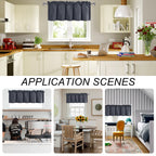 Dwcn Fall Valance Curtains For Kitchen Windows, Solid Short Topper For Basement, Room Darkening Curtain Valance, Rod Pocket Bath