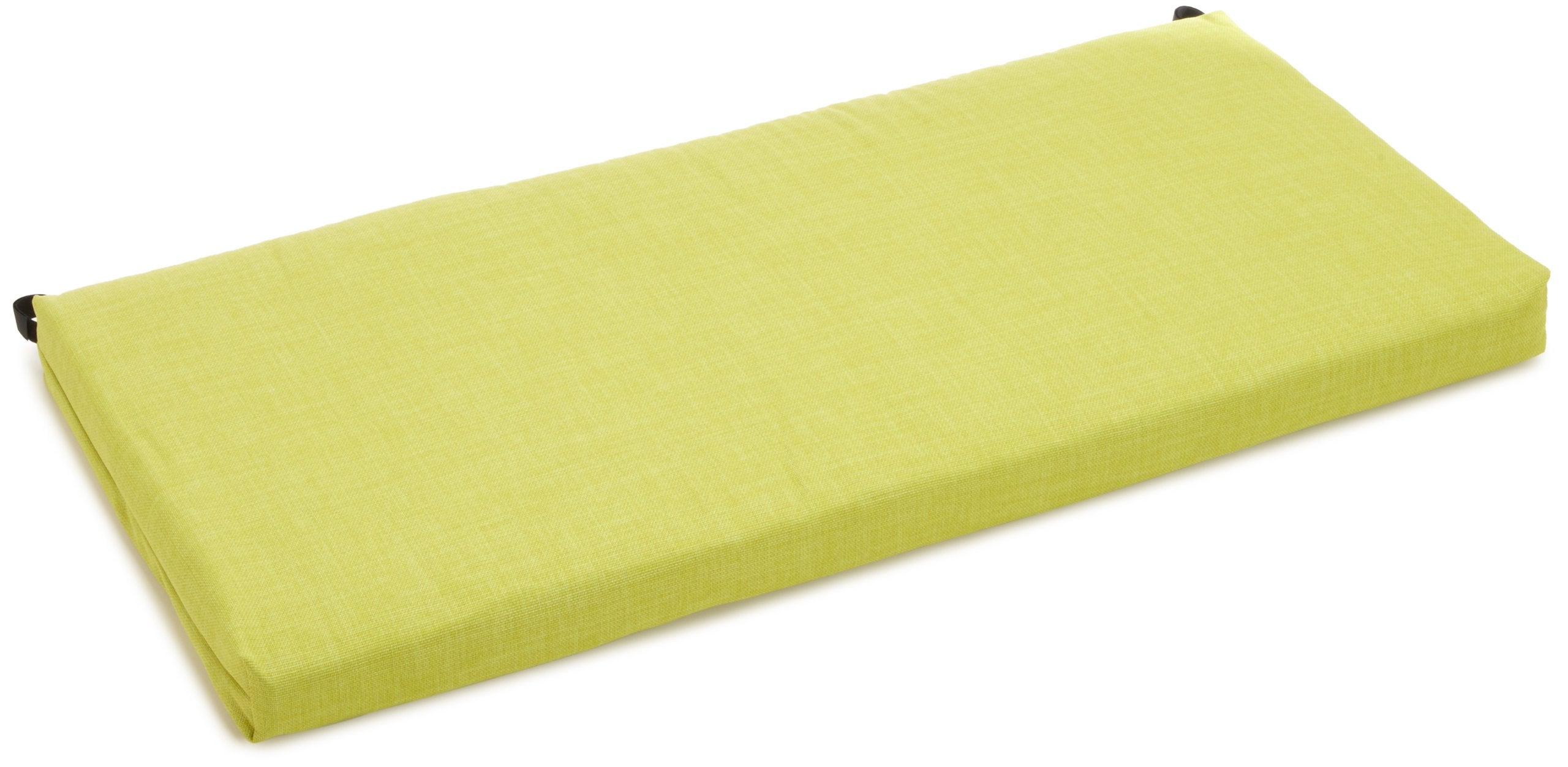 Blazing Needles Outdoor Spun Poly 19-Inch by 42-Inch by 3-1/2-Inch Bench Cushion, Lime