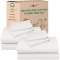 California Design Den 2-Pack 100% Organic Cotton Sheet Sets Full Size Bed - Crisp Percale Feel, Deep Pocket Sheets, Lightweight 