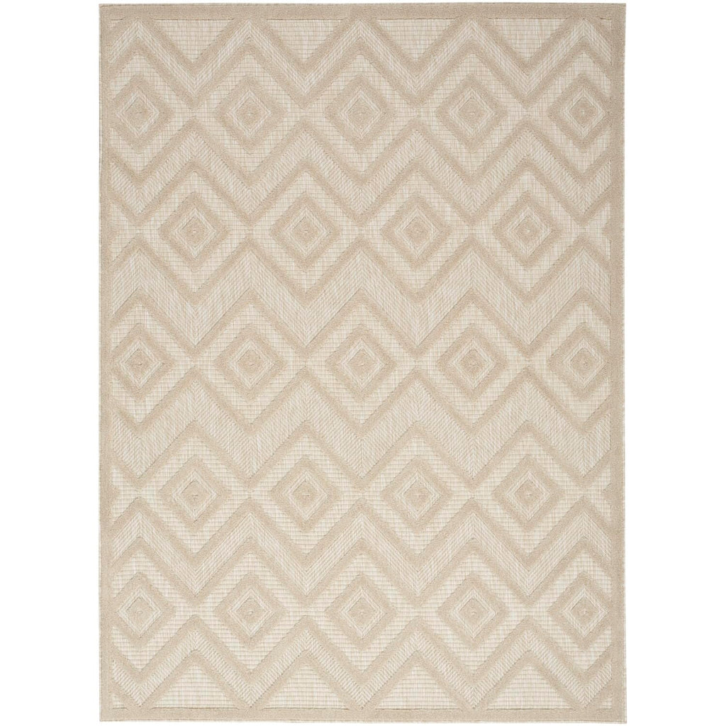 Nourison Versatile Indoor/Outdoor Cream 4' X 6' Area Rug, Easy Cleaning, Non Shedding, Bed Room, Living Room, Dining Room, Backyard, Deck, Patio (4X6)
