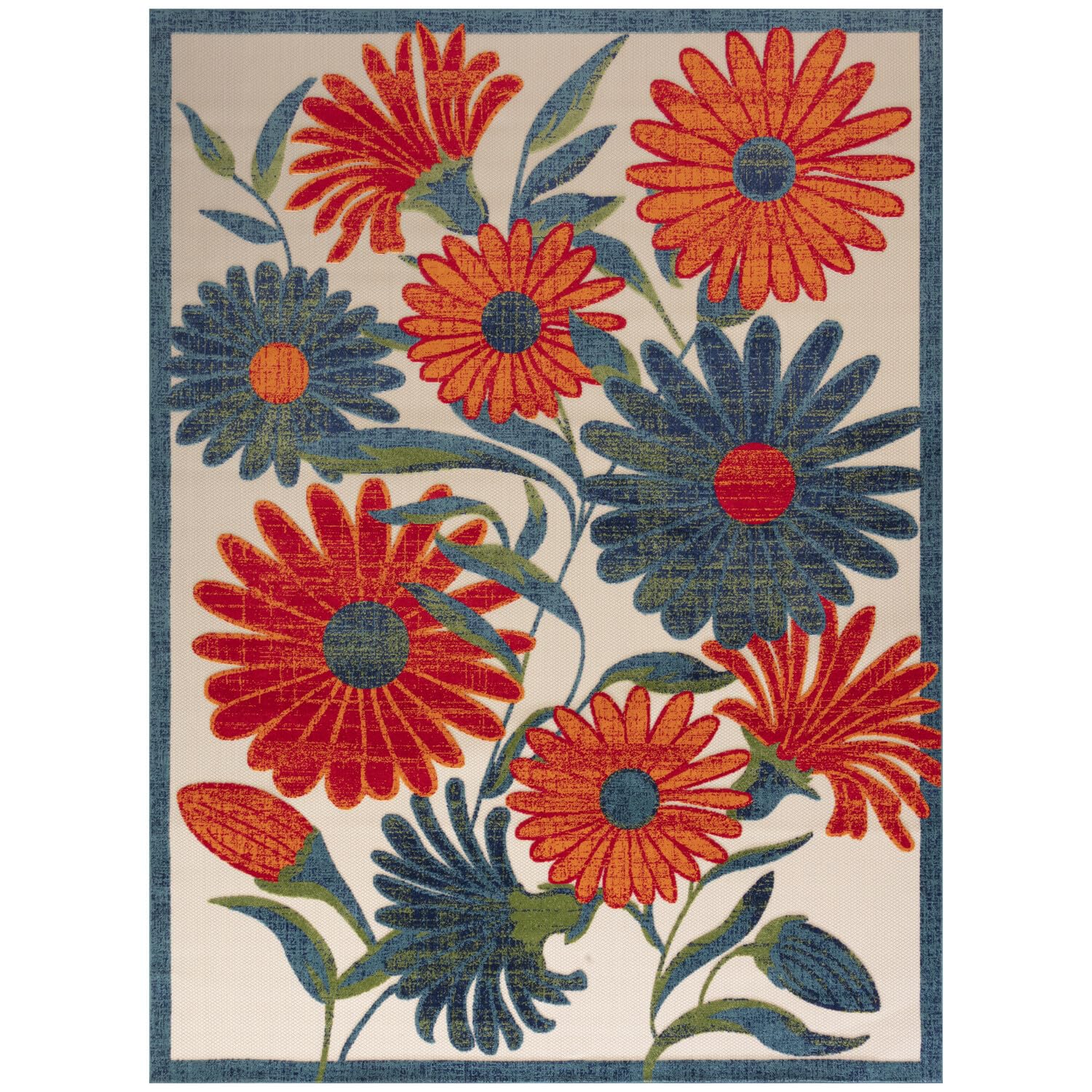 Nourison Aloha Indoor/Outdoor Ivory Multicolor 12' X 15' Area Rug, Easy Cleaning, Non Shedding, Bed Room, Living Room, Dining Ro