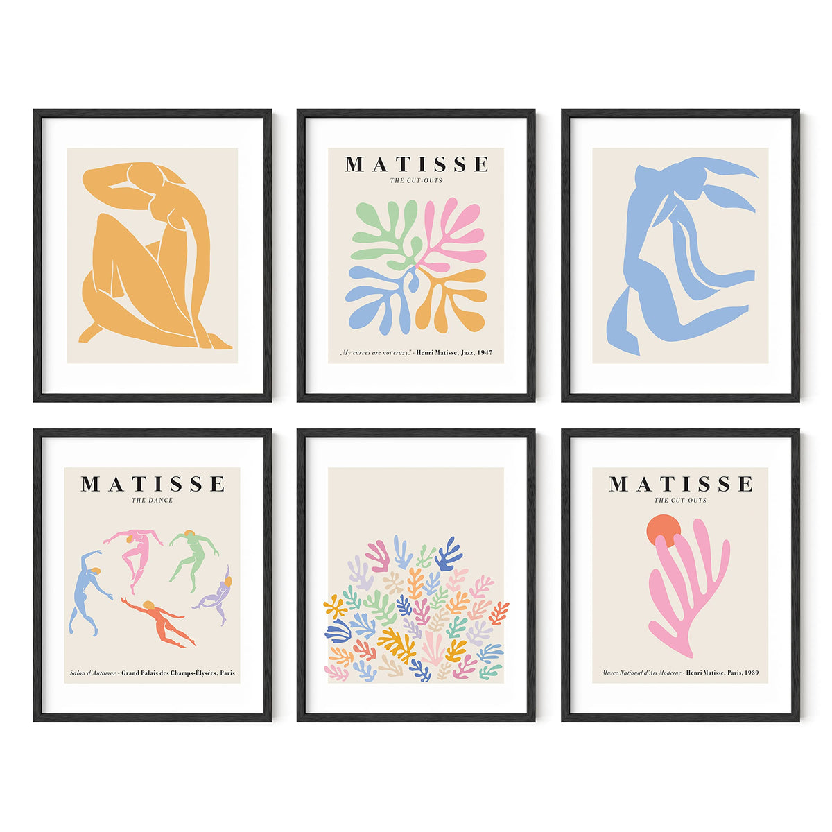 Pastel Matisse Art Print Set of 6  8x10