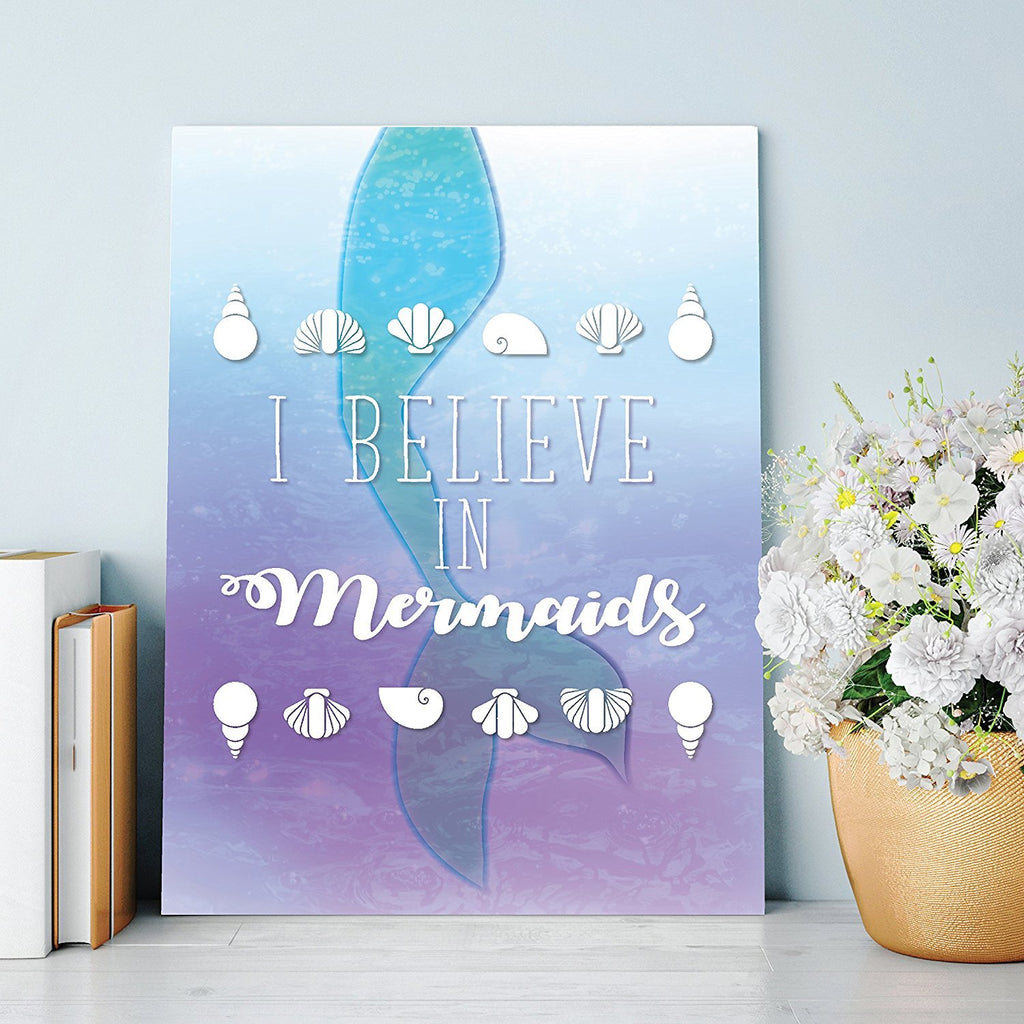I Believe In Mermaids, 05X07 Inch Print, Girl Room Decor, Room Decor For Girls, Mermaid'S Decor, Kid'S Wall Print