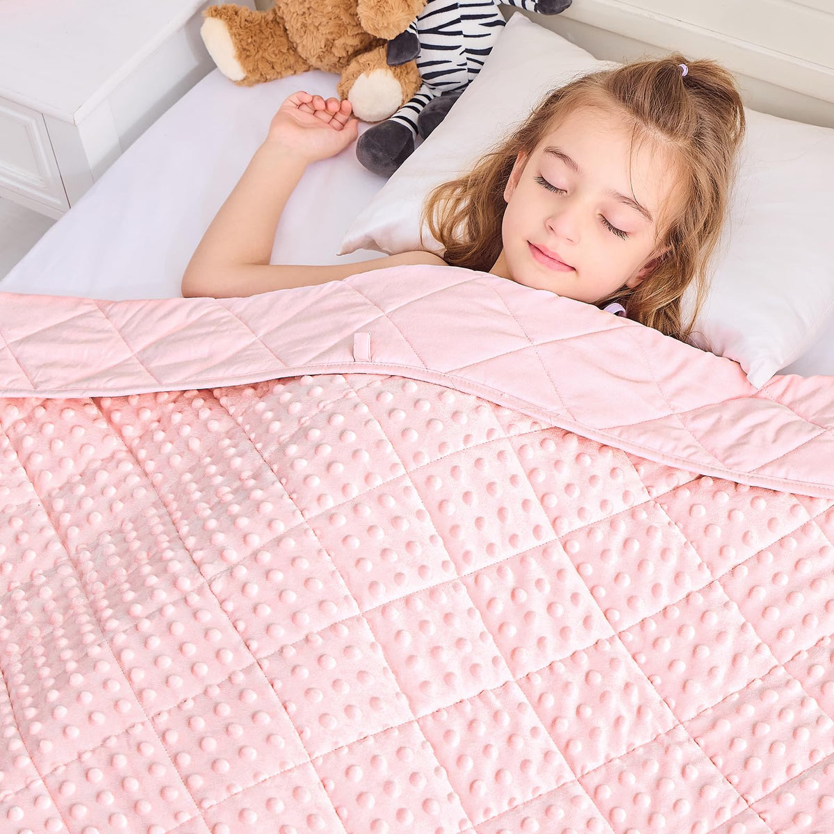 Yescool Weighted Blanket Kids 3 Lb Pink Warm Weighted Throw Blanket Minky Plush Heavy Blanket Microfiber Small Fleece Blanket Co